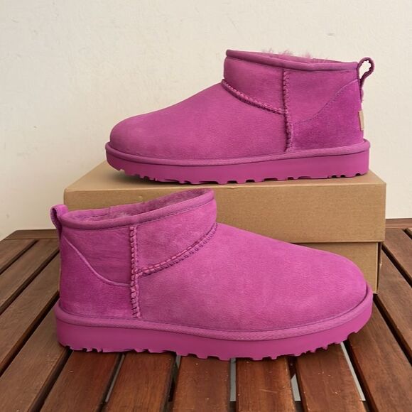 UGG Classic Ultra Mini Booties Mangosteen USA Women Size 9/UK 7/EU 40 - Picture 4 of 15